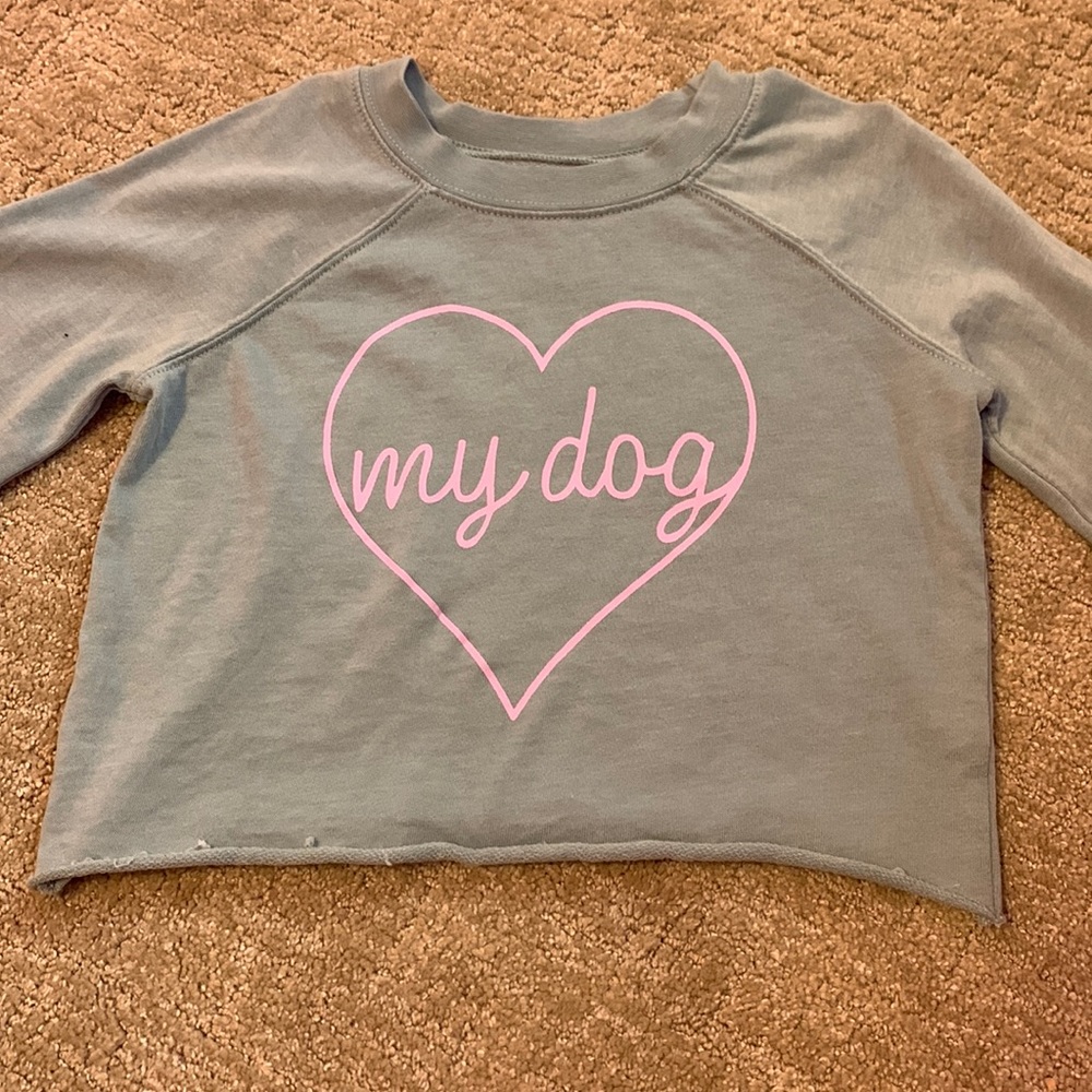 greyish, long sleeve shirt